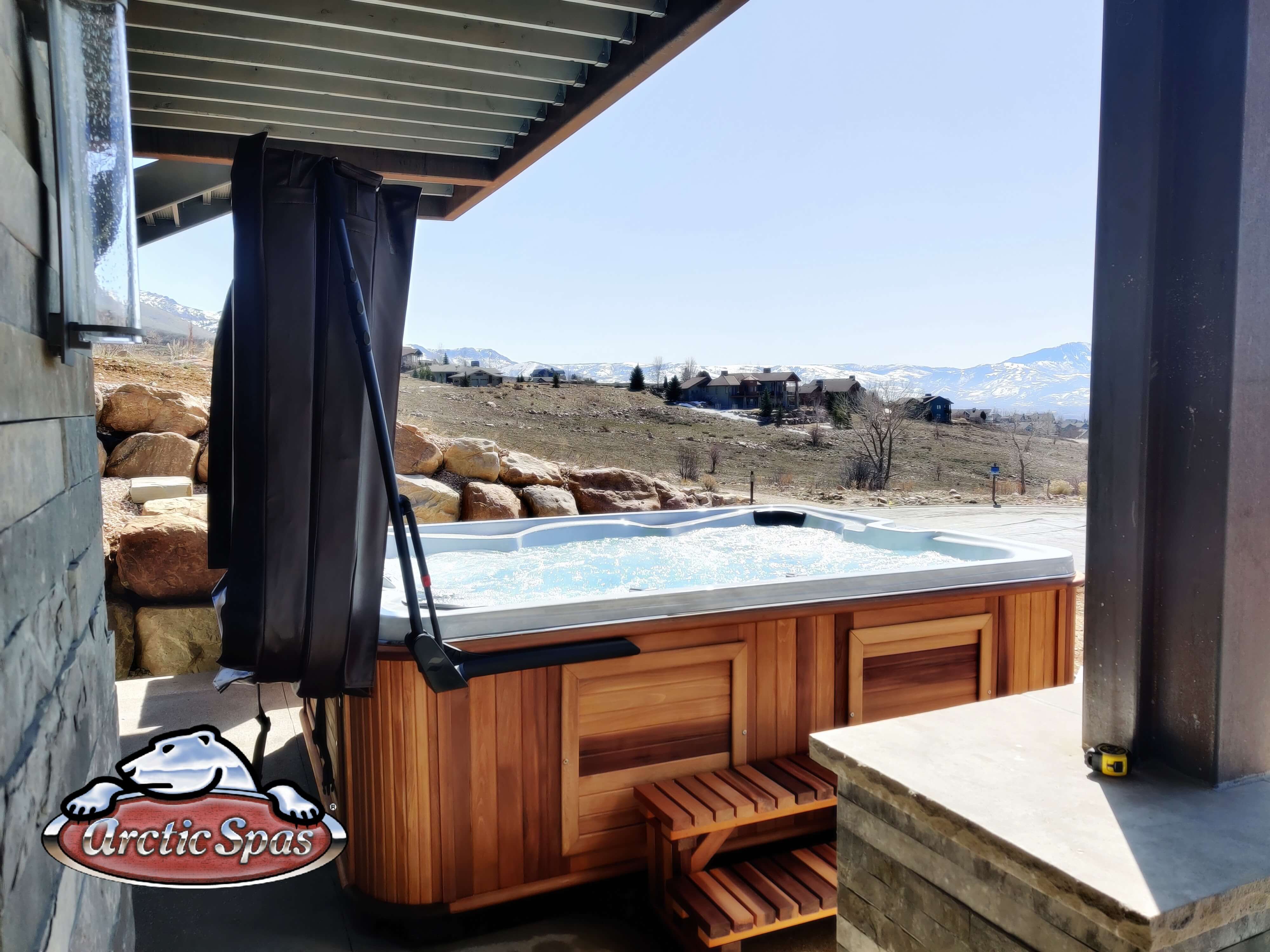 image woman sitting in hot tub